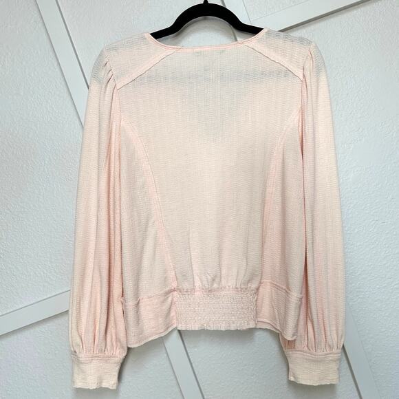 American Rag Waffle Knit Button Up Lace Top Balloon Sleeve Y2K Style Shirt Sz: L - Picture 3 of 7